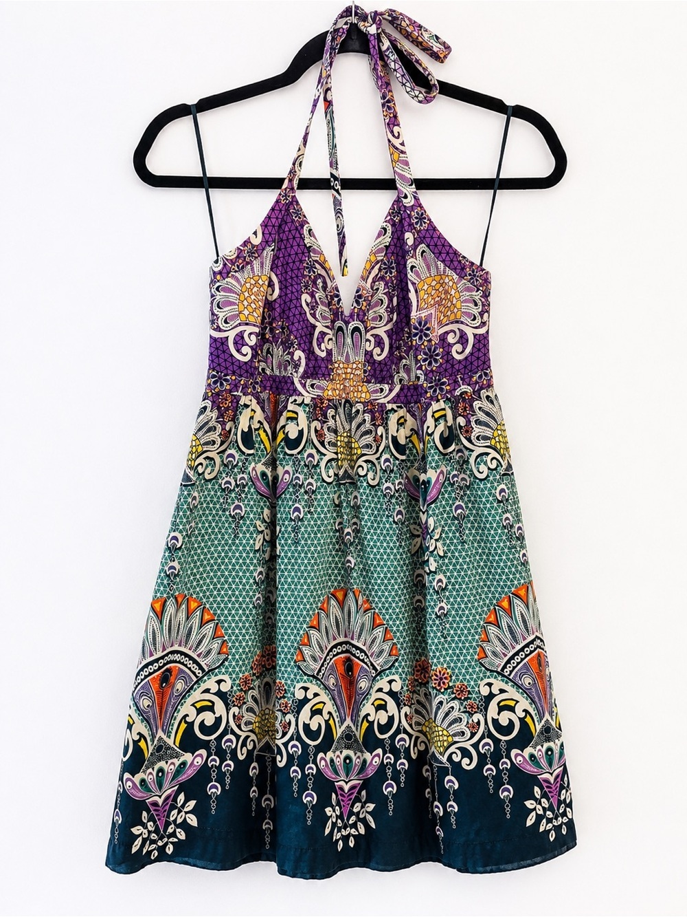 Express Printed Halter Mini Dress – Size 6